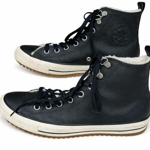 NWOT Converse Black Leather Fleece-Lined Sneakers